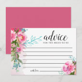 Rustikales Pink Peony Floral Hinweiskarte (Vorne/Hinten)