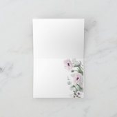 Rustikales Pink Poppies White Dahlia Garden Vielen Dankeskarte (Innenseite)