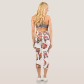 Rustikales Pink Pumpkin Pattern Capri Leggings (Rückseite)