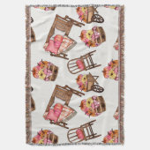 Rustikales Pink Pumpkin Pattern Decke (Vorderseite Vertikal)