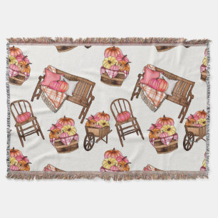 Rustikales Pink Pumpkin Pattern Decke