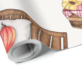 Rustikales Pink Pumpkin Pattern Geschenkpapier (Rolleneckpunkt)