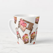 Rustikales Pink Pumpkin Pattern Milchtasse (Linke Ecke)