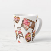 Rustikales Pink Pumpkin Pattern Milchtasse (Rechte Ecke)