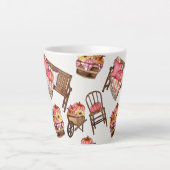 Rustikales Pink Pumpkin Pattern Milchtasse (Vorderseite)