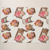 Rustikales Pink Pumpkin Pattern Sherpadecke (Vorderseite (Horizontal))