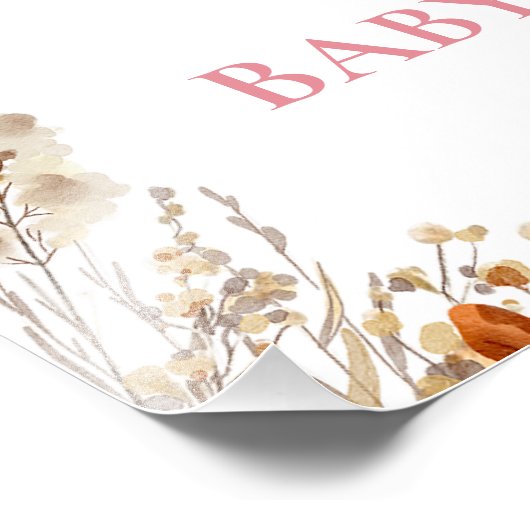 Rustikales Pink Pumpkin Truck Baby Dusche Begrüßun Fotodruck (Ecke)