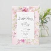 Rustikales Pink & Sage Aquarell Brautparty Einladung (Stehend Vorderseite)