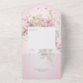 Rustikales Pink & Sage Aquarell Rosa Abendessen All In One Einladung (Außenbereich)