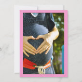 Rustikales pinkfarbenes Foto Babydusche Einladung (Rückseite)