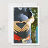 Rustikales pinkfarbenes grünes Foto Babydusche Einladung (Rückseite)