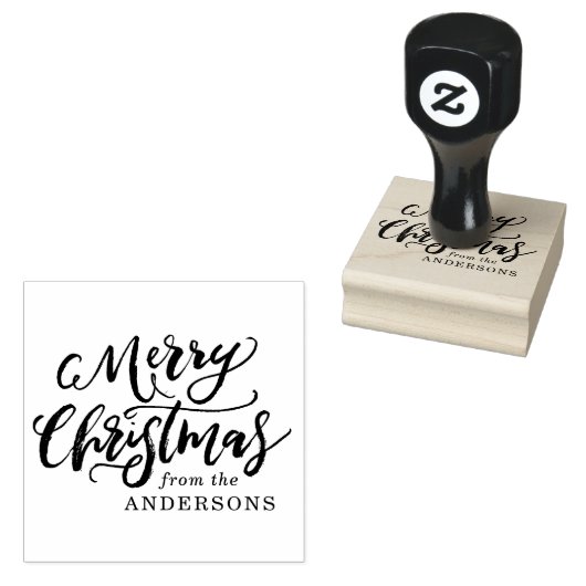 Rustikales Pinselskript Frohe Weihnachten Gummistempel (Stempel)