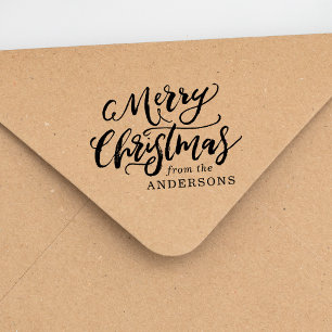 Rustikales Pinselskript Frohe Weihnachten Gummistempel