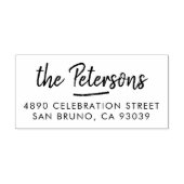 Rustikales Pinselskriptfamilie Name & Rücksendeadr Gummistempel (Prägung)