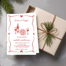 Rustikales Pizza & Brautparty laden ein Einladung