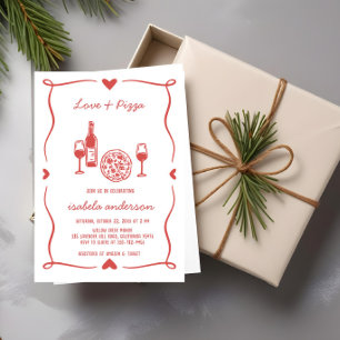 Rustikales Pizza & Brautparty laden ein Einladung