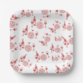 Rustikales Pizza & Brautparty Pappteller (Vorderseite)