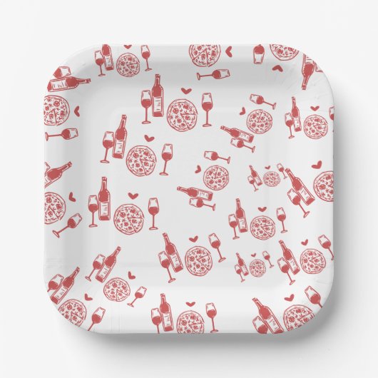 Rustikales Pizza & Brautparty Pappteller (Vorderseite)