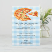 Rustikales Pizza Hochzeit Probe Dinner Einladung (Stehend Vorderseite)