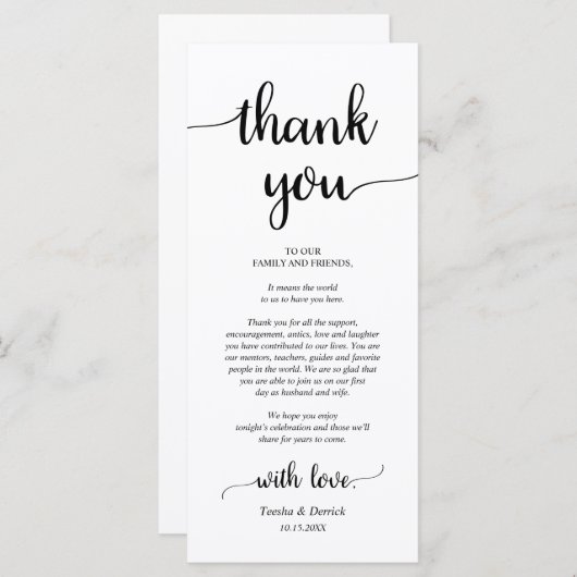 Rustikales Place Setting Dinner Party Danke Karte (Vorne/Hinten)