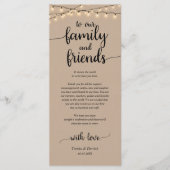 Rustikales Place Setting Dinner Party Danke Karte (Vorderseite)