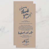 Rustikales Place Setting Dinner Party Danke Karte (Vorne/Hinten)