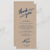 Rustikales Place Setting Dinner Party Danke Karte (Vorne/Hinten)