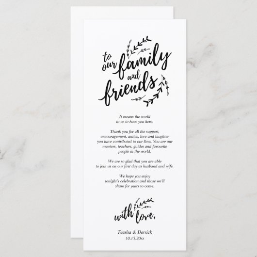 Rustikales Place Setting Dinner Party Danke Karte (Vorne/Hinten)