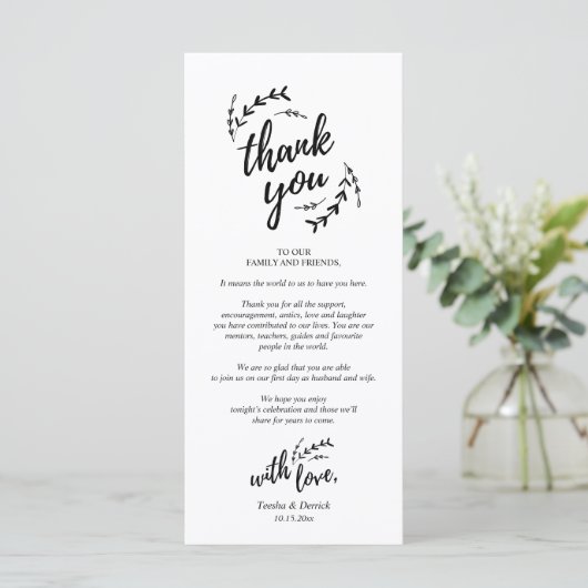 Rustikales Place Setting Dinner Party Danke Karte (Stehend Vorderseite)