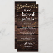 Rustikales Place Setting Dinner Party Danke Karte (Vorne/Hinten)