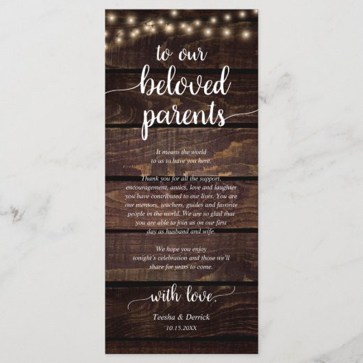 Rustikales Place Setting Dinner Party Danke Karte (Vorderseite)