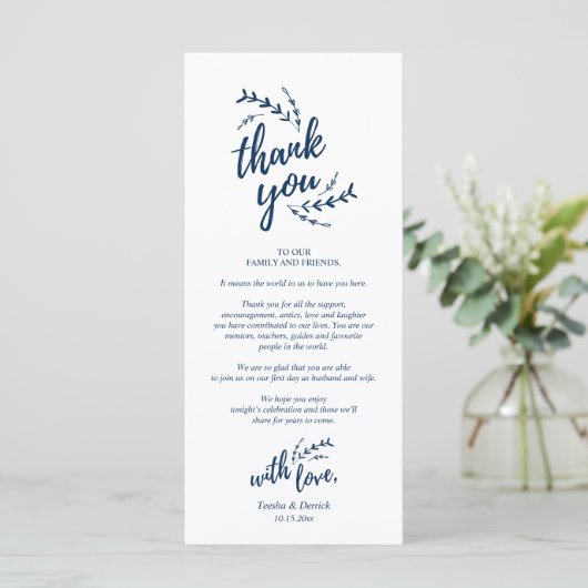 Rustikales Place Setting Dinner Party Danke Karte (Stehend Vorderseite)