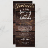 Rustikales Place Setting Dinner Party Danke Karte (Vorne/Hinten)