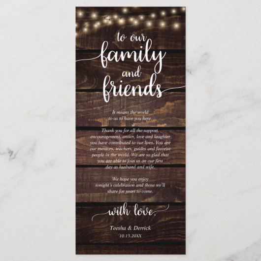 Rustikales Place Setting Dinner Party Danke Karte (Vorderseite)