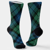 Rustikales Plaid Grün Hirschgeweih Campbell Tartan Socken (Gewinkelt)