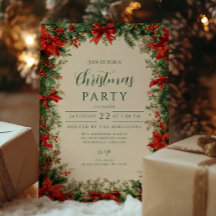 Rustikales Poinsettia Pine Christmas Party