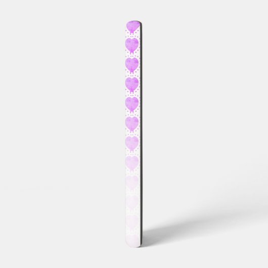 Rustikales Polka Dot Heliotrope Lila Herzmuster Samsung Galaxy Hülle (Linke Seite)