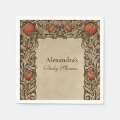 Rustikales Pomegranat Vintage Babydusche Serviette (Vorderseite)