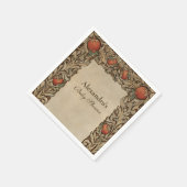 Rustikales Pomegranat Vintage Babydusche Serviette (Ecke)