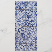 Rustikales portugiesisches Menü "Tiles Wedding" Menükarte (Rückseite)