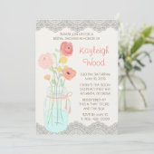 Rustikales Posh in Korallen Einladung (Stehend Vorderseite)