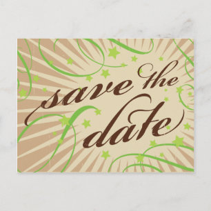 Rustikales Poster: Apple Green Save the Date Ankündigungspostkarte