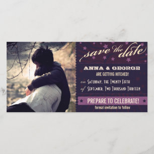 Rustikales Poster: Aubergine-Traum Save-the-Date Save The Date