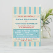 Rustikales Poster: Braut, Weiß und Blau, maßgeschn Einladung (Stehend Vorderseite)