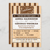 Rustikales Poster: Cream & Brown Custom Wedding Einladung (Vorne/Hinten)