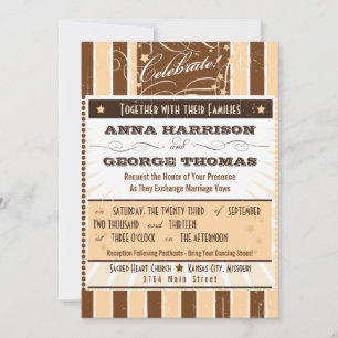 Rustikales Poster: Cream & Brown Custom Wedding Einladung