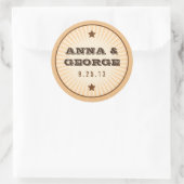 Rustikales Poster: Cream & Brown Wedding Sticker S (Tasche)