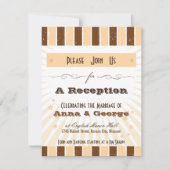 Rustikales Poster: Creme & Brown Empfang Einladung (Vorderseite)