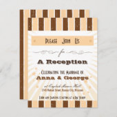 Rustikales Poster: Creme & Brown Empfang Einladung (Vorne/Hinten)