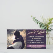 Rustikales Poster: Der Traum von Eggplant Save the Date (Stehend Vorderseite)